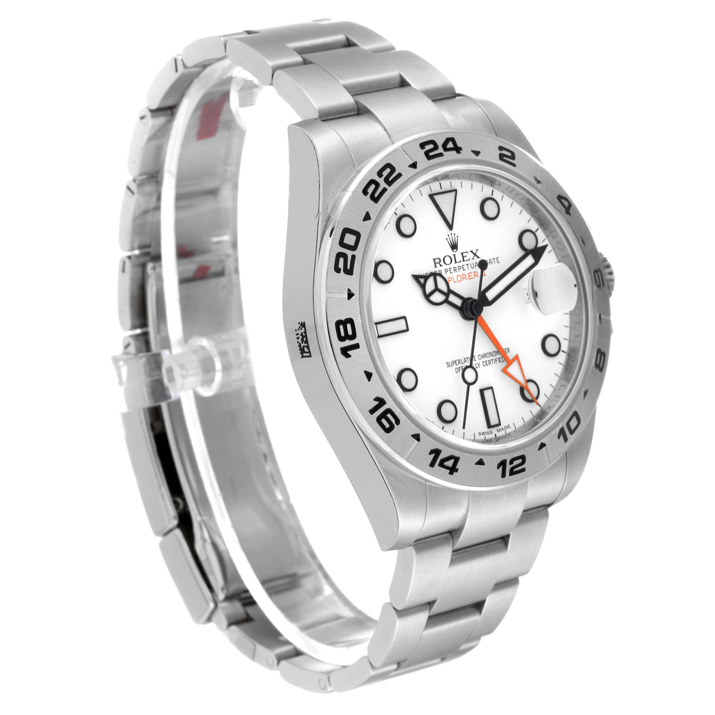 Rolex Explorer II 42 White Dial Orange Hand Steel Mens Watch 216570 Unworn