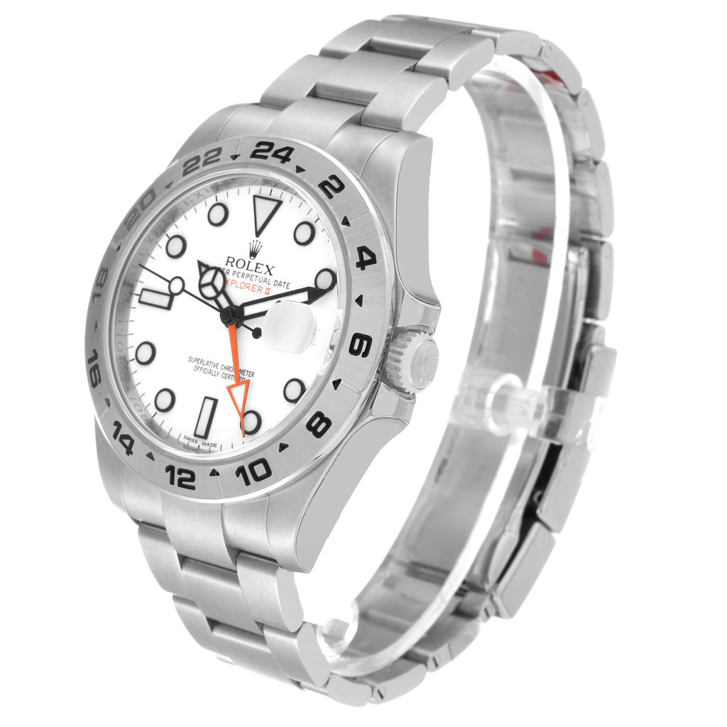 Rolex Explorer II 42 White Dial Orange Hand Steel Mens Watch 216570 Unworn
