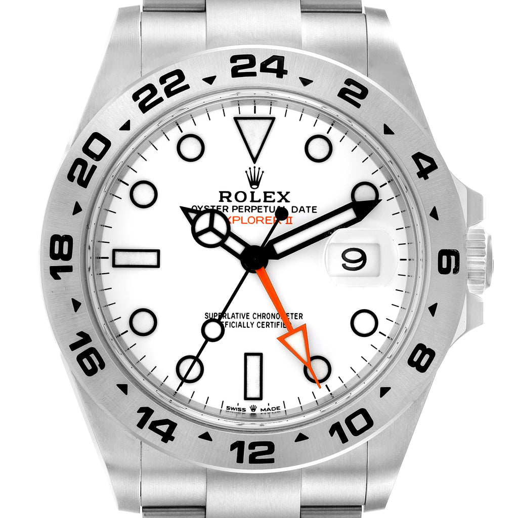 Rolex Explorer II 42 White Dial Orange Hand Steel Mens Watch 226570 Unworn