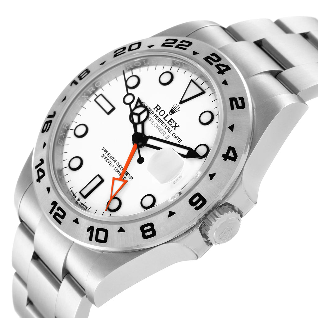 Rolex Explorer II 42 White Dial Orange Hand Steel Mens Watch 226570 Unworn