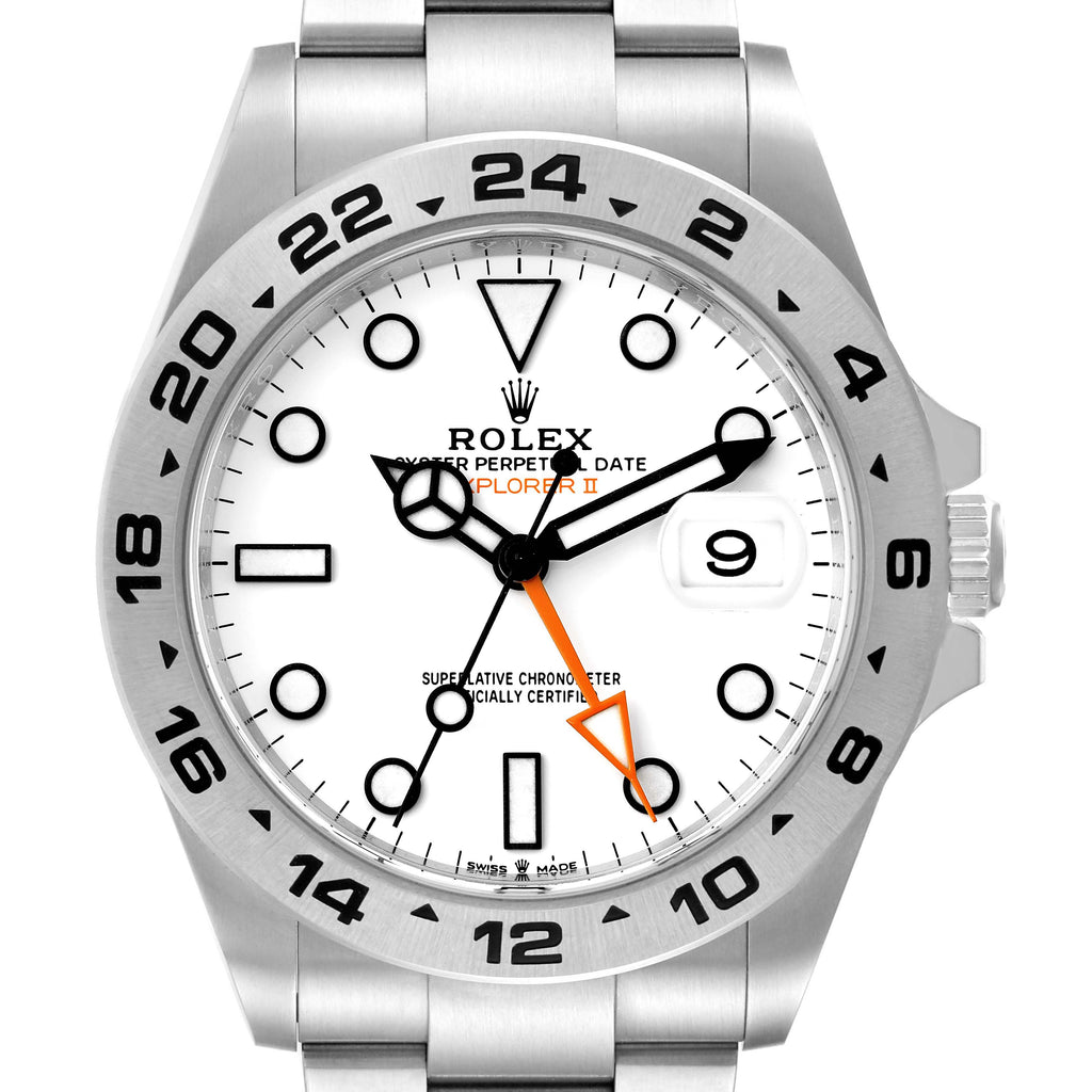 Rolex Explorer II White Polar Dial Orange Hand Steel Mens Watch 226570 Unworn