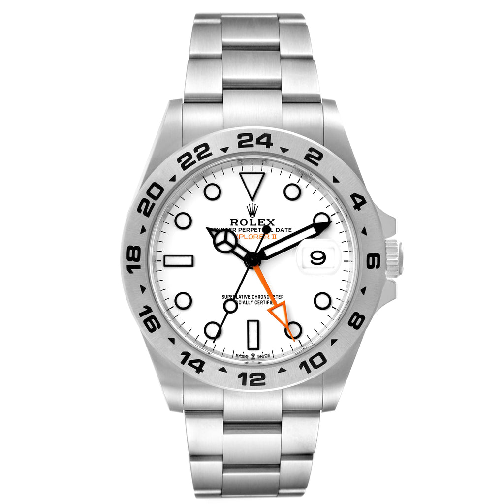 Rolex Explorer II White Polar Dial Orange Hand Steel Mens Watch 226570 Unworn