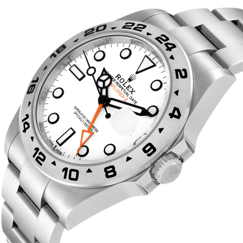Rolex Explorer II White Polar Dial Orange Hand Steel Mens Watch 226570 Unworn