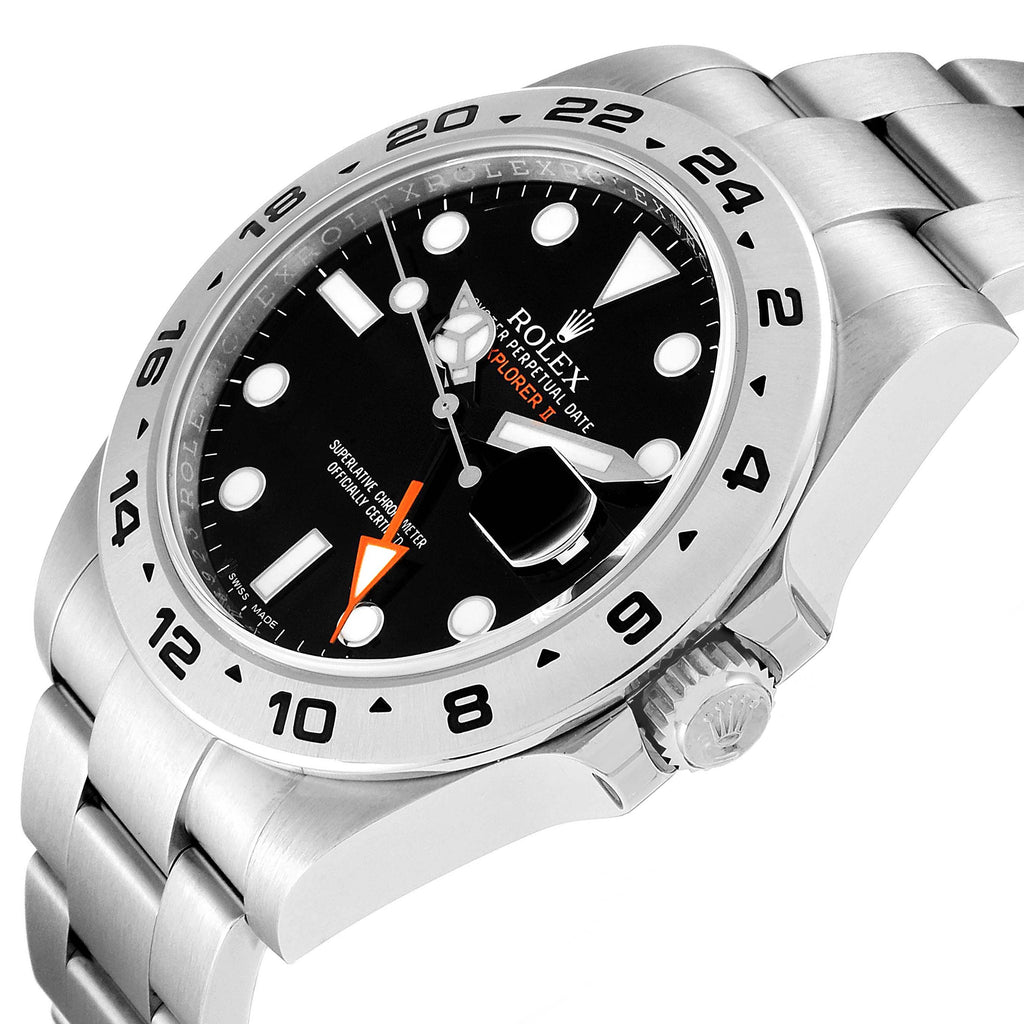 Rolex Explorer II 42mm Black Dial Steel Mens Watch 216570 Box Card