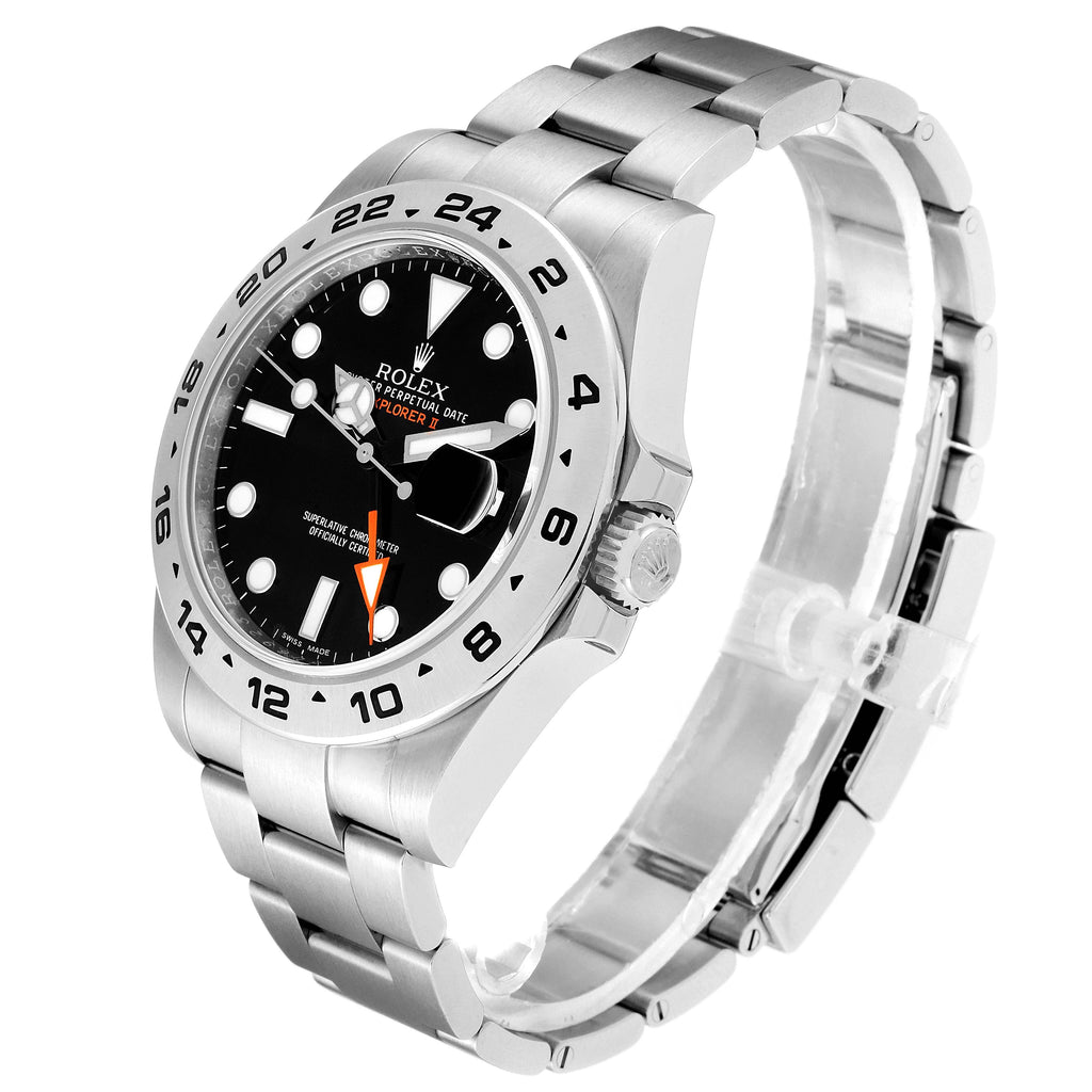 Rolex Explorer II 42mm Black Dial Steel Mens Watch 216570 Box Card