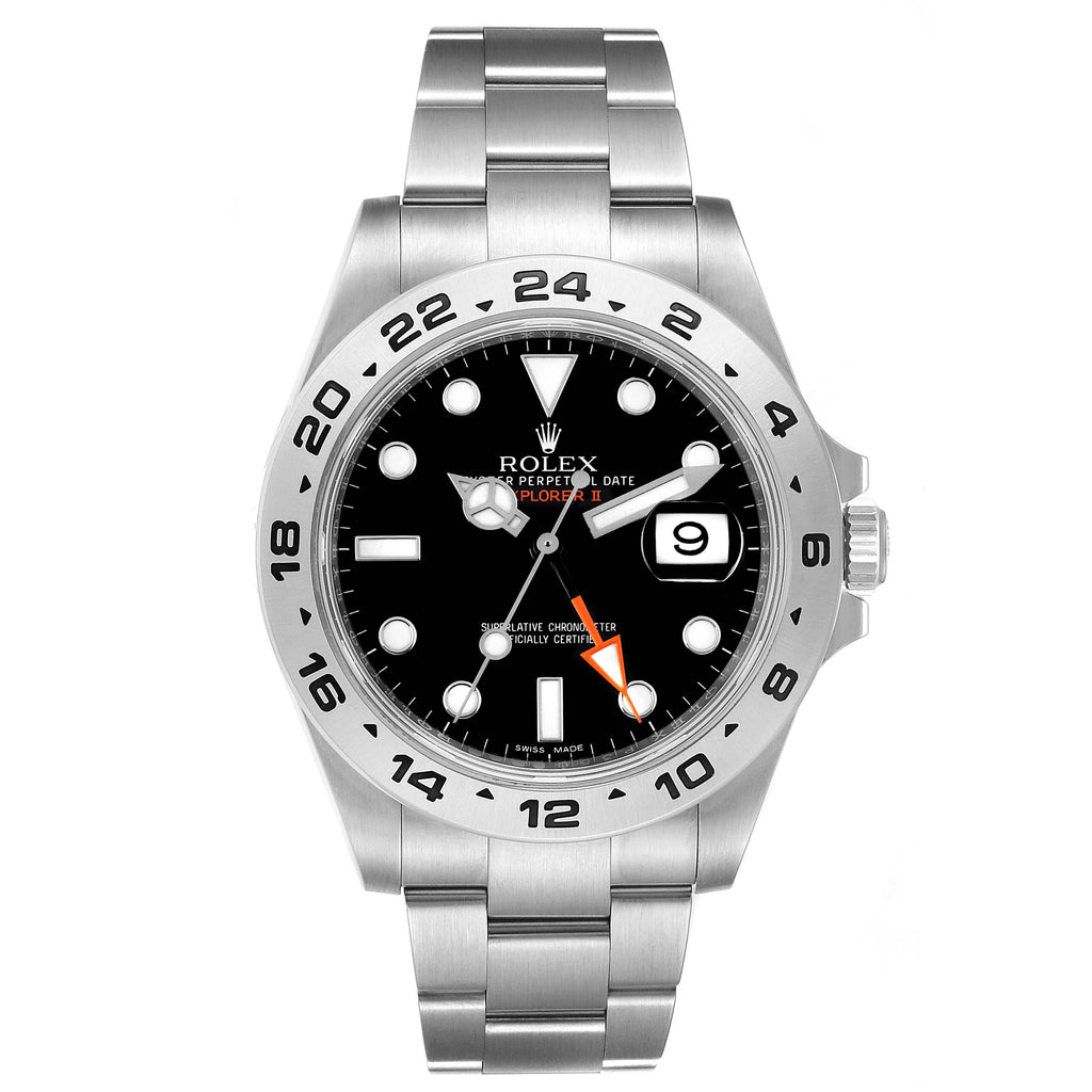 Rolex Explorer II 42mm Black Dial Steel Mens Watch 216570 Box Card