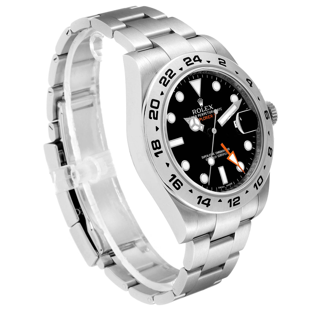Rolex Explorer II 42mm Black Dial Steel Mens Watch 216570 Box Card