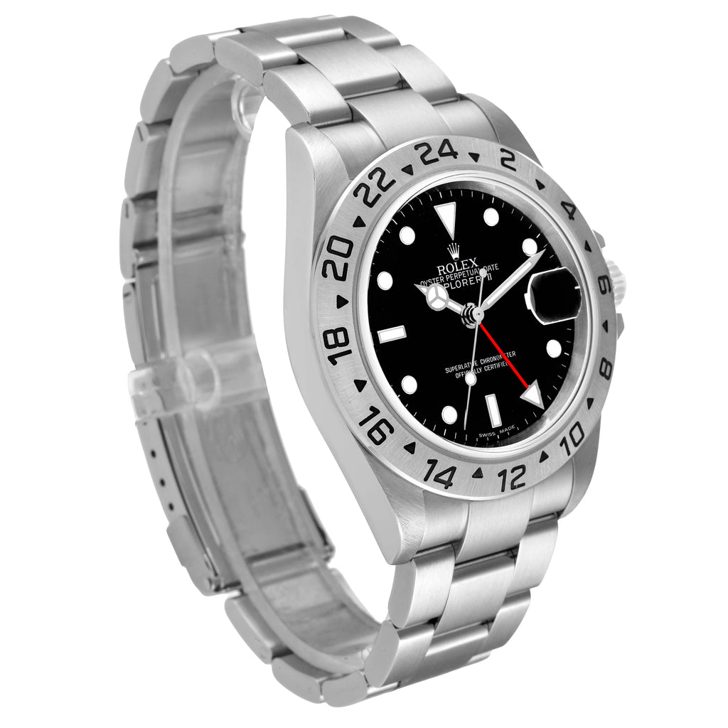 Rolex Explorer II Black Dial Parachrom Hairsprin Steel Mens Watch 16570 Box Card