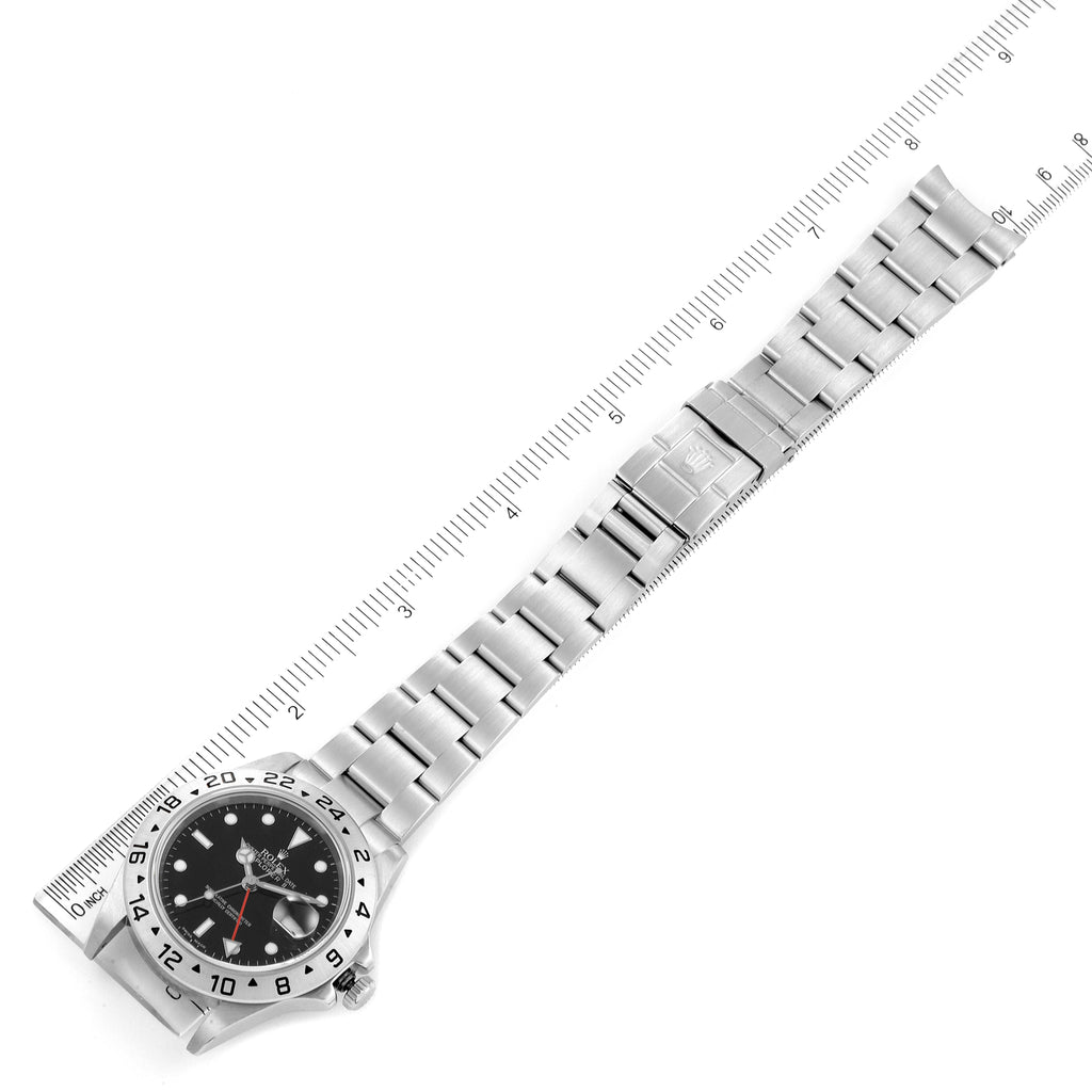 Rolex Explorer II Black Dial Parachrom Hairsprin Steel Mens Watch 16570 Box Card