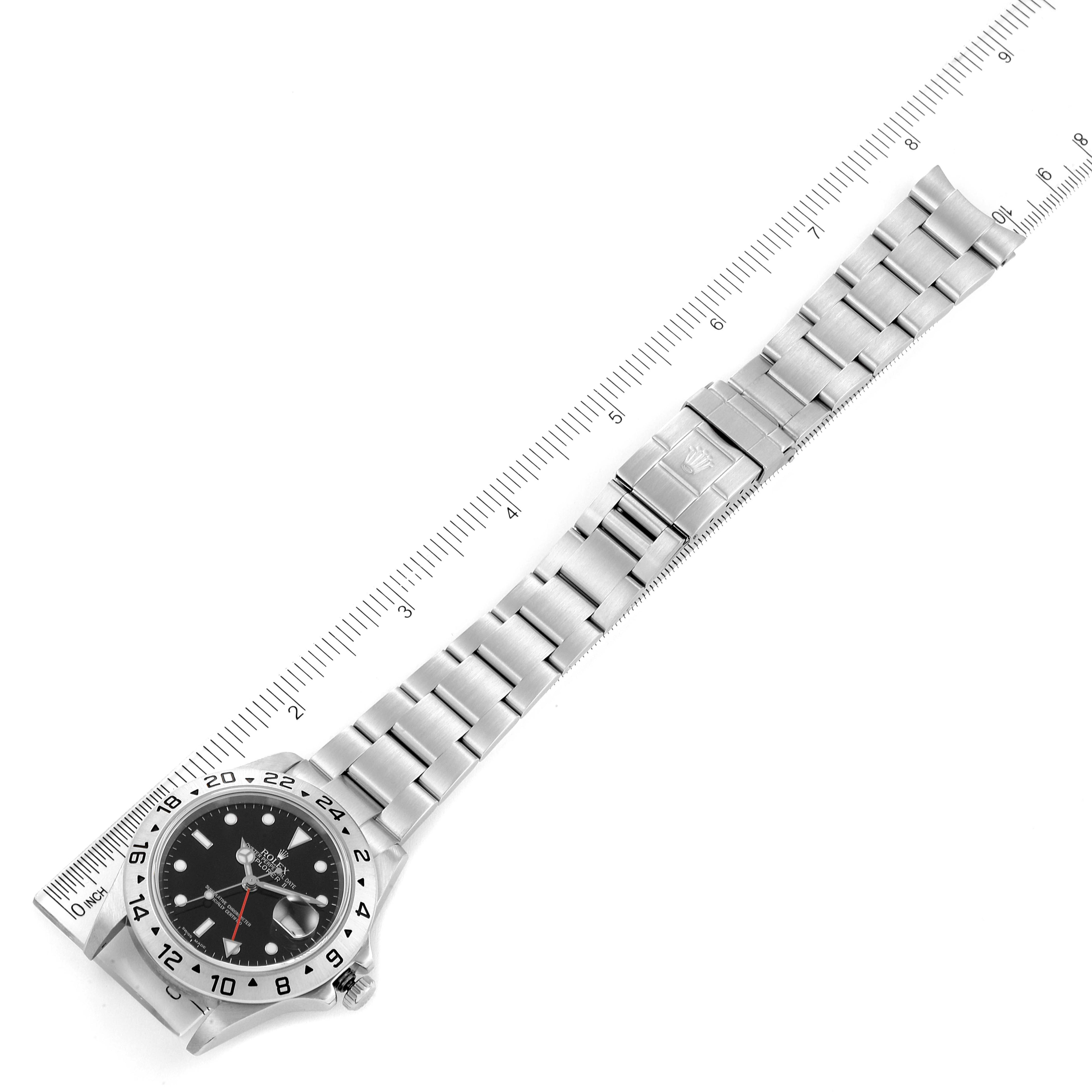 Rolex Explorer II Black Dial Parachrom Hairsprin Steel Mens Watch 16570 Box Card