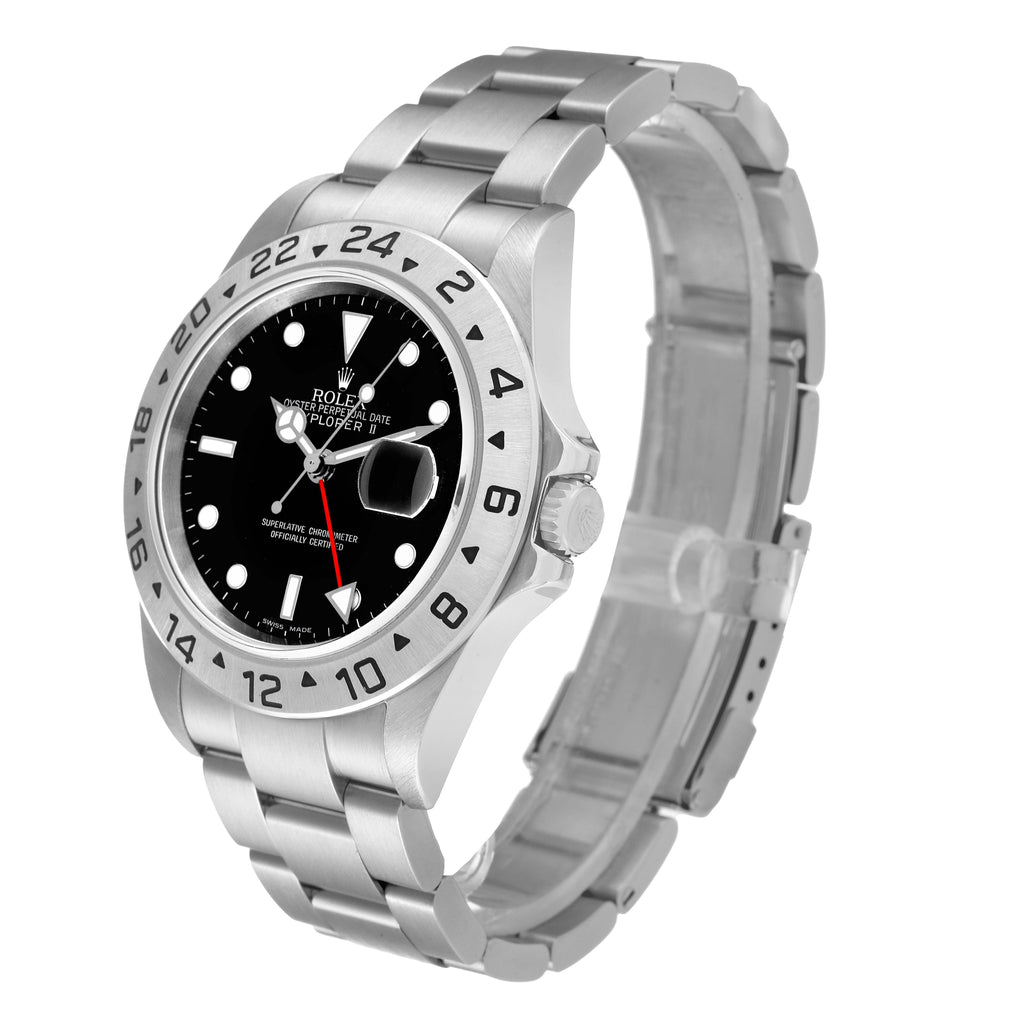 Rolex Explorer II Black Dial Parachrom Hairsprin Steel Mens Watch 16570 Box Card