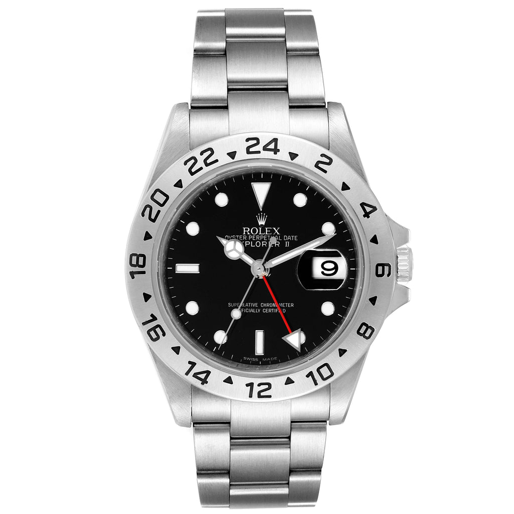 Rolex Explorer II Black Dial Parachrom Hairspring Mens Watch 16570