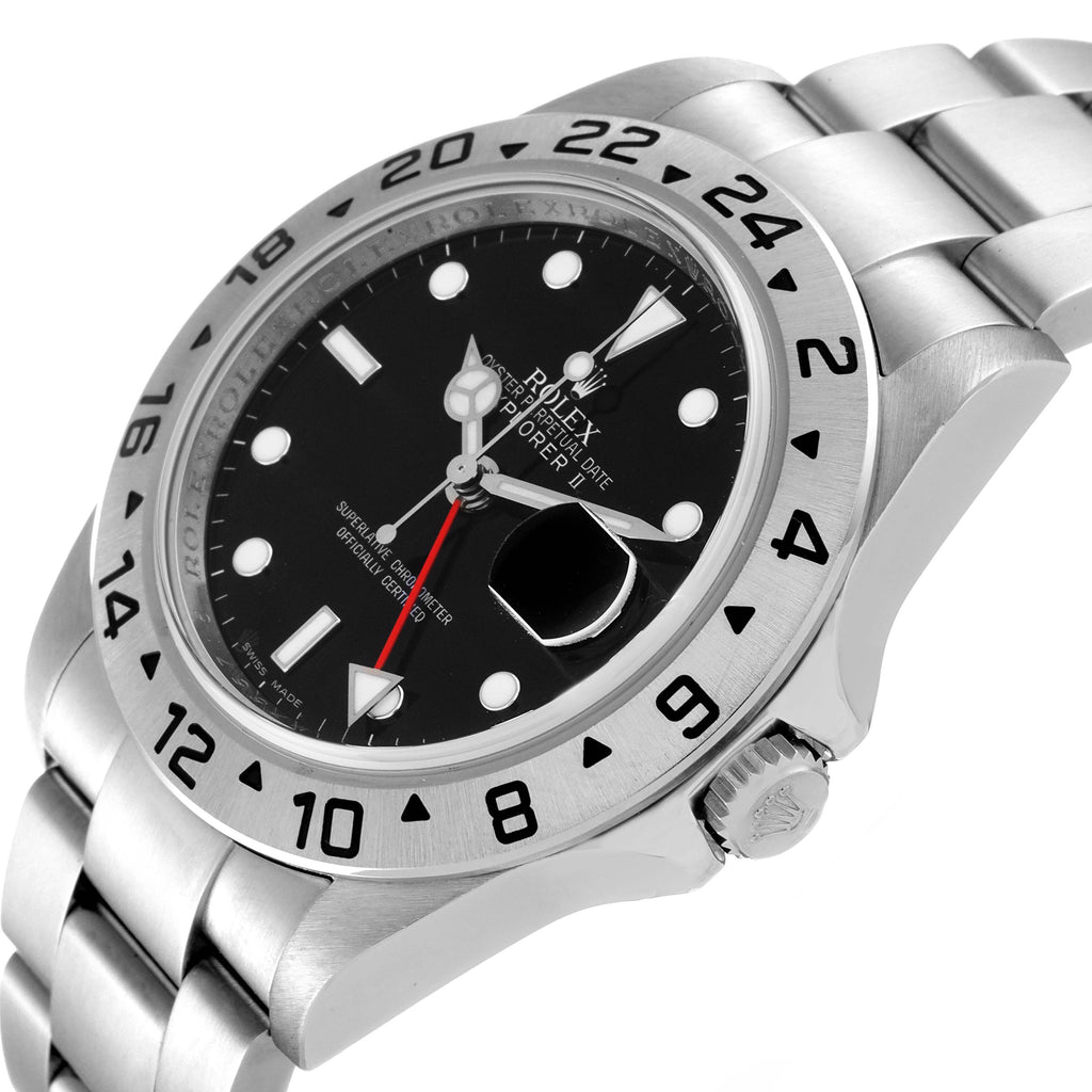 Rolex Explorer II Black Dial Parachrom Hairspring Mens Watch 16570