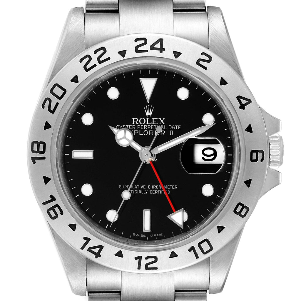 Rolex Explorer II Black Dial Parachrom Hairspring Mens Watch 16570