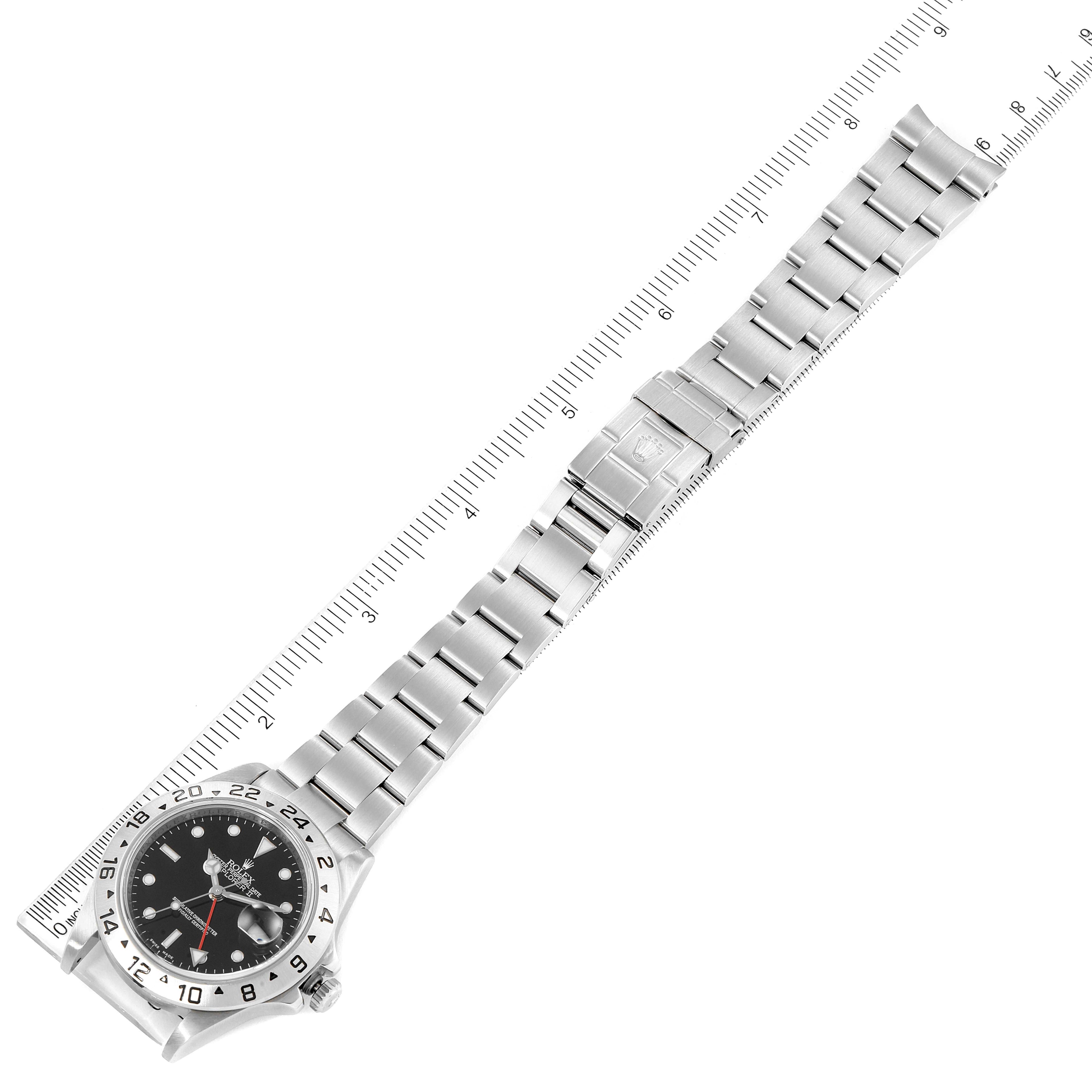 Rolex Explorer II Black Dial Parachrom Hairsprin Mens Watch 16570 Box Card
