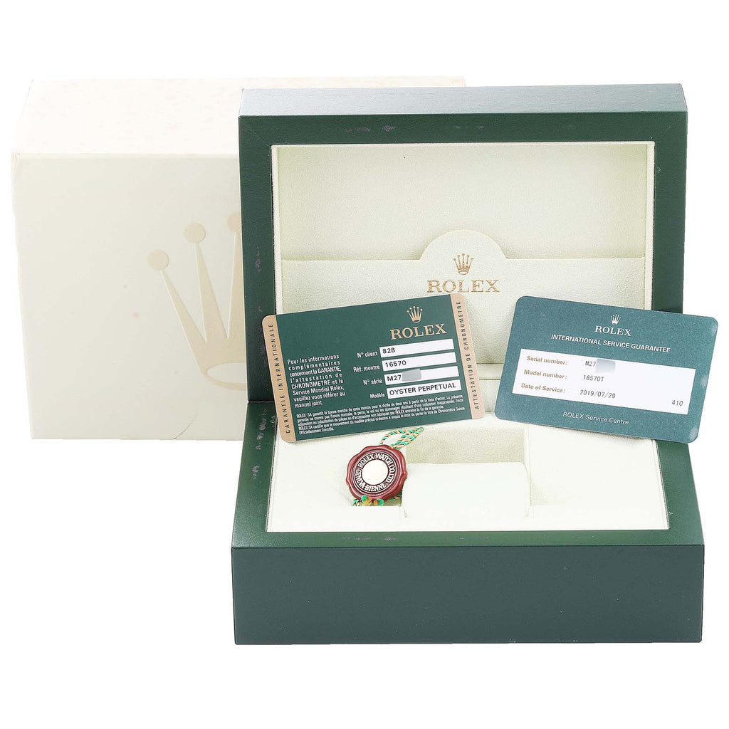 Rolex Explorer II Black Dial Parachrom Hairsprin Mens Watch 16570 Box Card