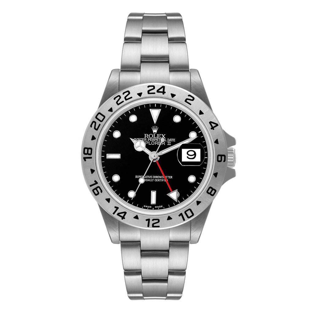 Rolex Explorer II Black Dial Parachrom Hairsprin Mens Watch 16570 Box Card