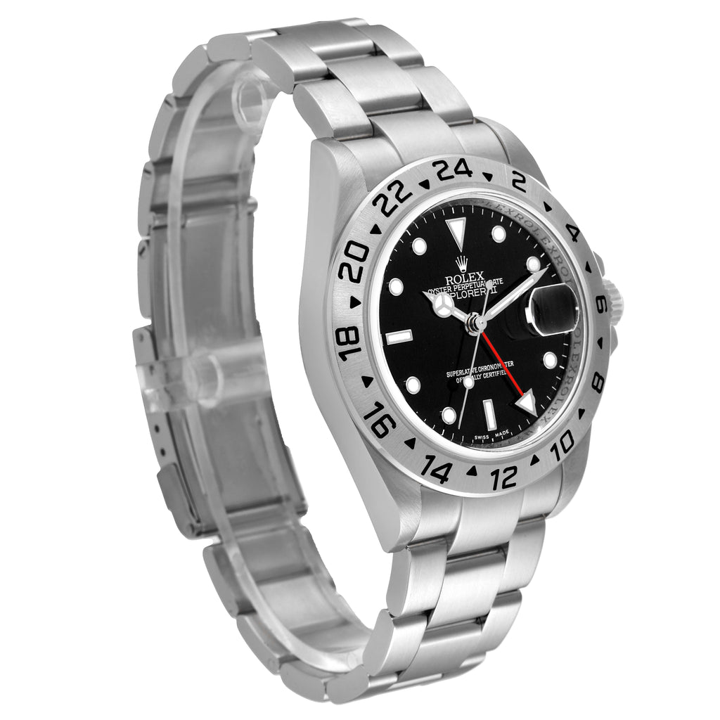 Rolex Explorer II Black Dial Parachrom Hairsprin Mens Watch 16570 Box Card