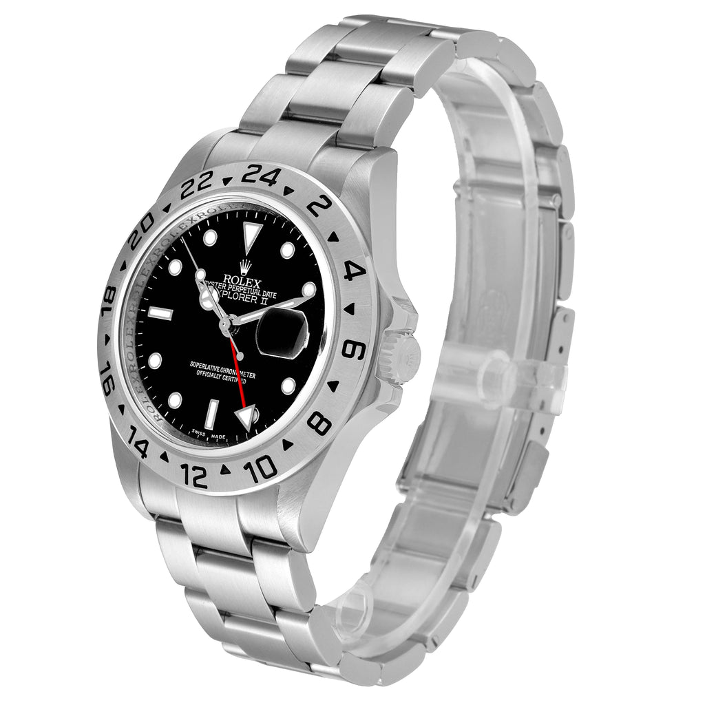 Rolex Explorer II Black Dial Parachrom Hairsprin Mens Watch 16570 Box Card