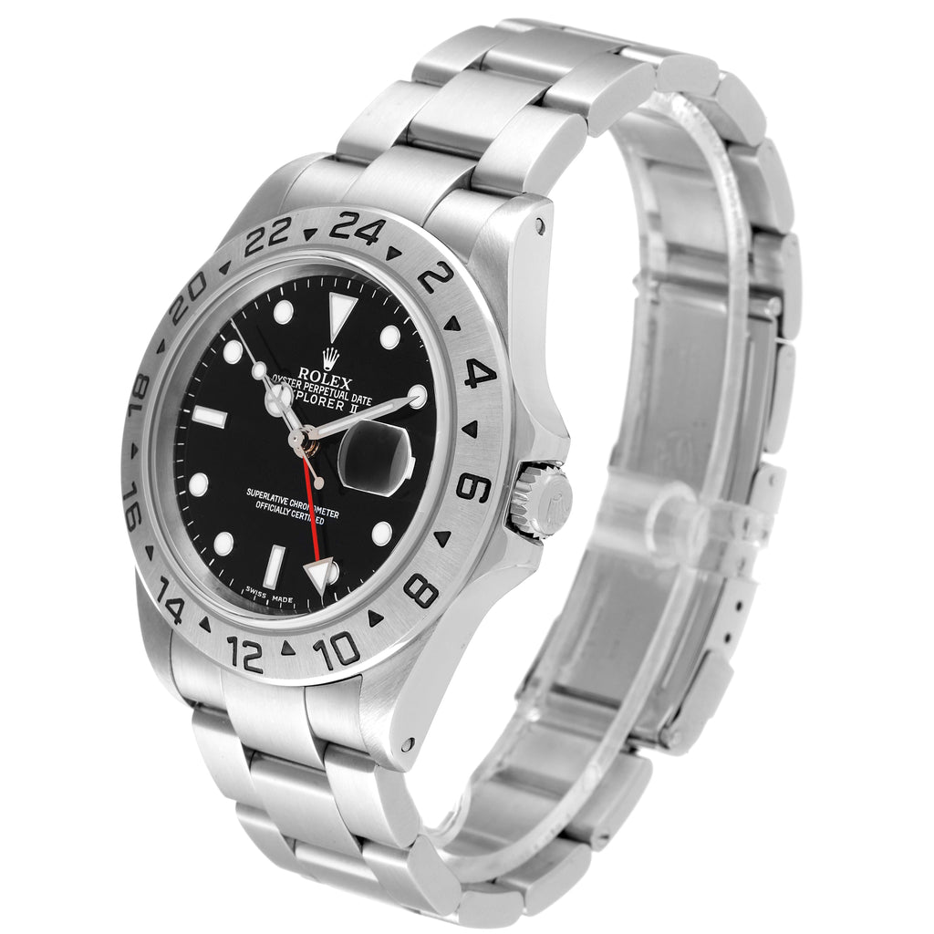 Rolex Explorer II Black Dial Mens Watch 16570 Box Papers