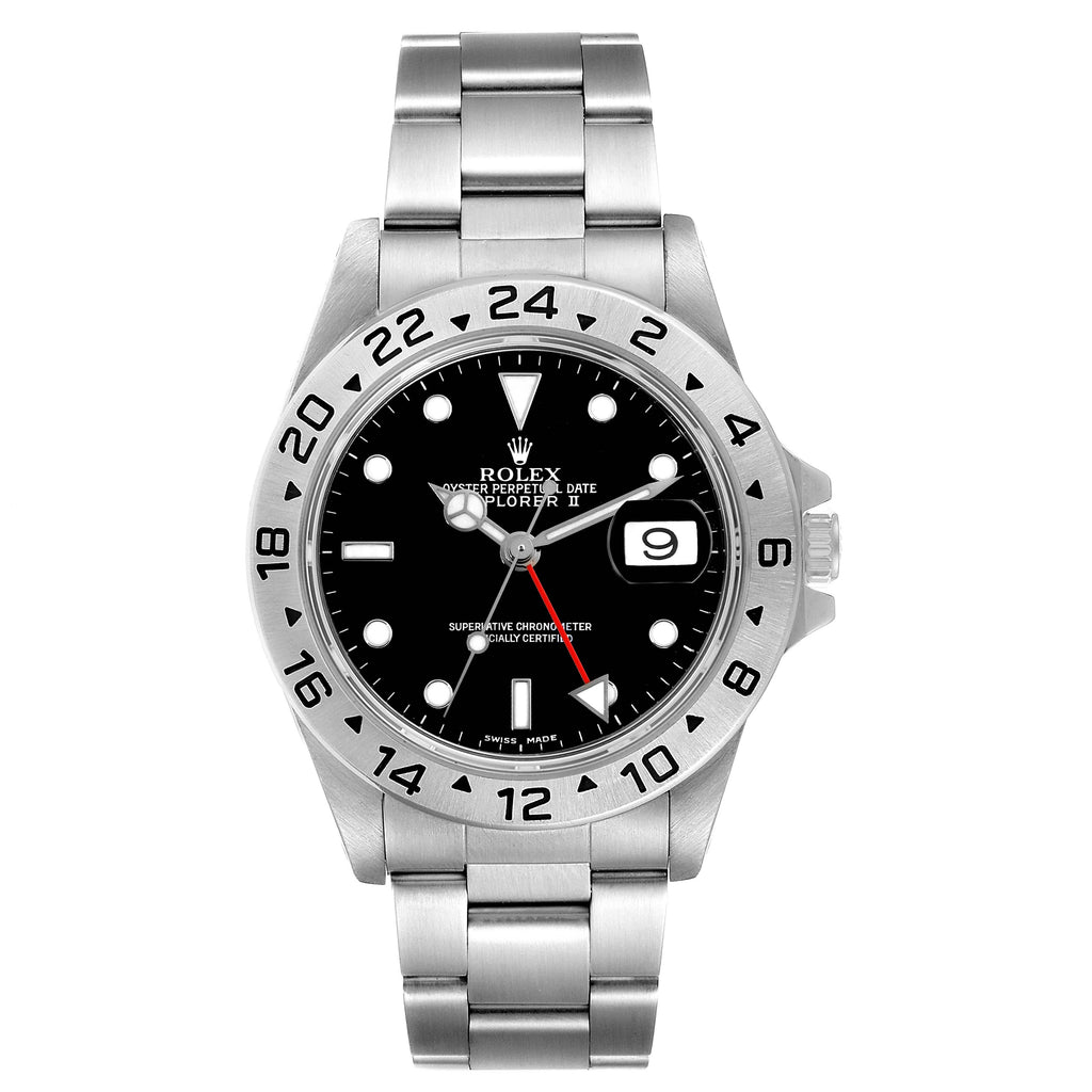 Rolex Explorer II Black Dial Mens Watch 16570 Box Papers
