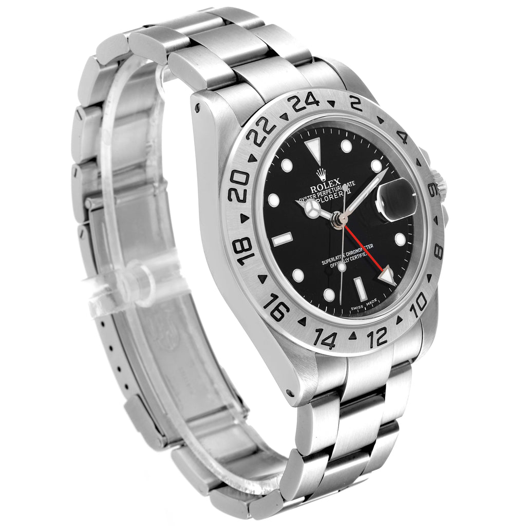 Rolex Explorer II Black Dial Mens Watch 16570 Box Papers