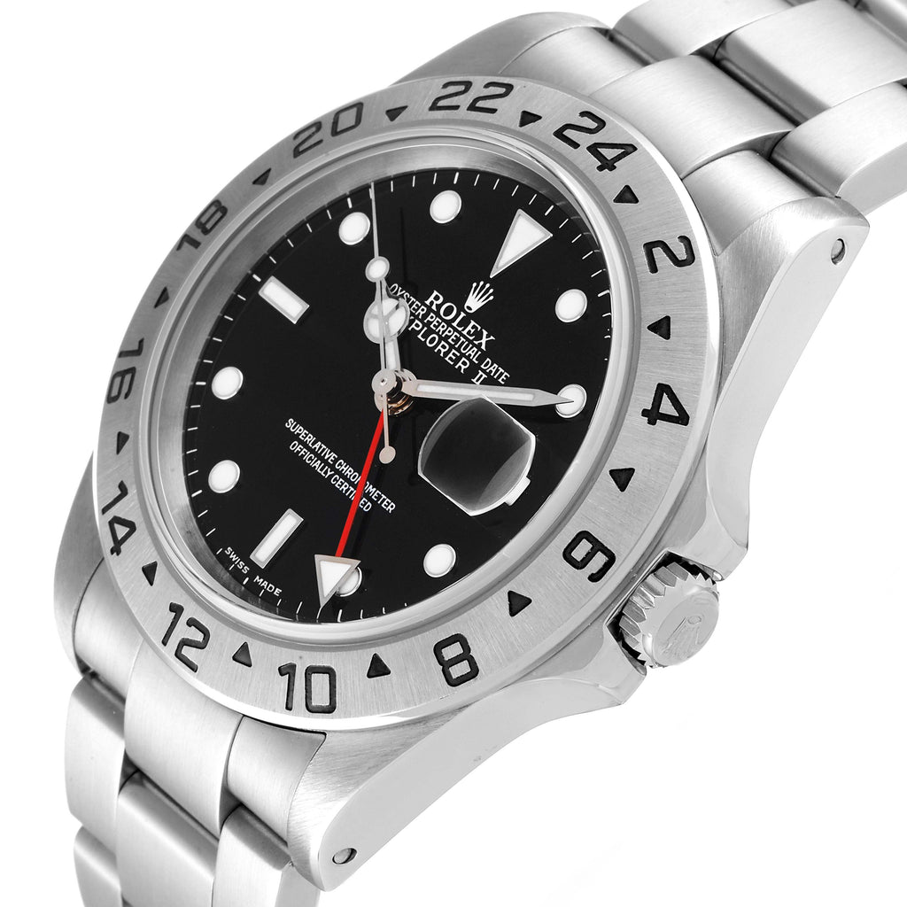 Rolex Explorer II Black Dial Mens Watch 16570 Box Papers