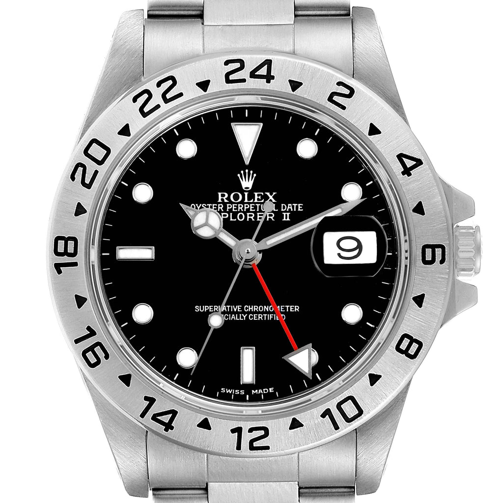 Rolex Explorer II Black Dial Mens Watch 16570 Box Papers