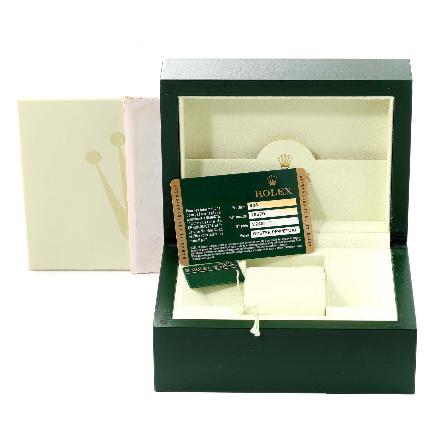 Rolex Explorer II Black Dial Parachrom Hairspring Steel Watch 16570 Box Card