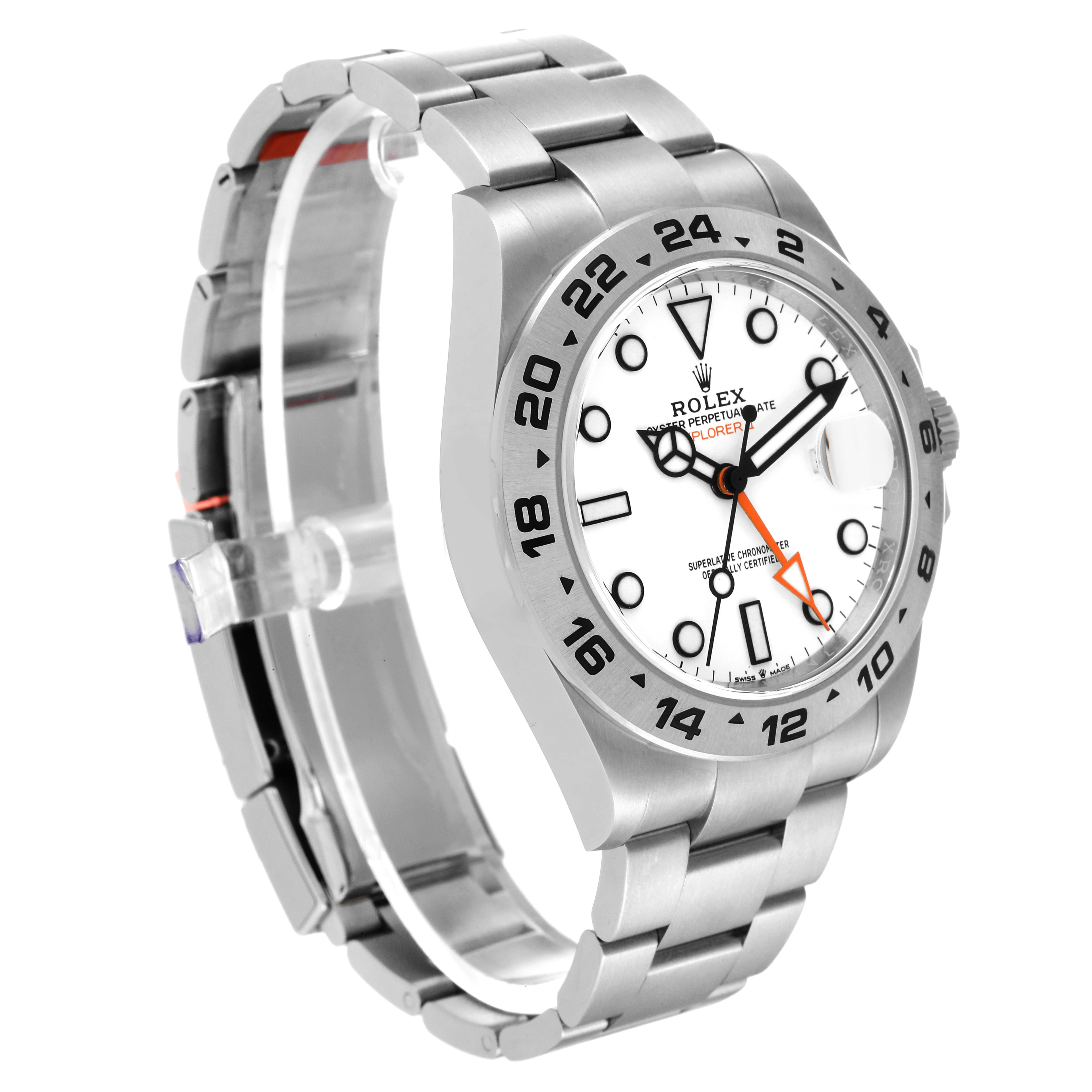 Rolex Explorer II Polar White Dial Orange Hand Steel Mens Watch 226570 Unworn