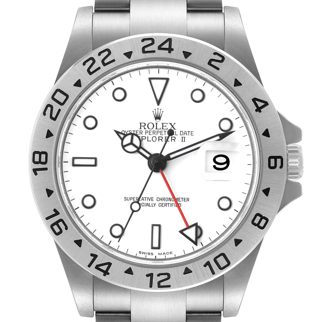Rolex Explorer II White Dial Parachrom Hairspring Mens Watch 16570 Box Card