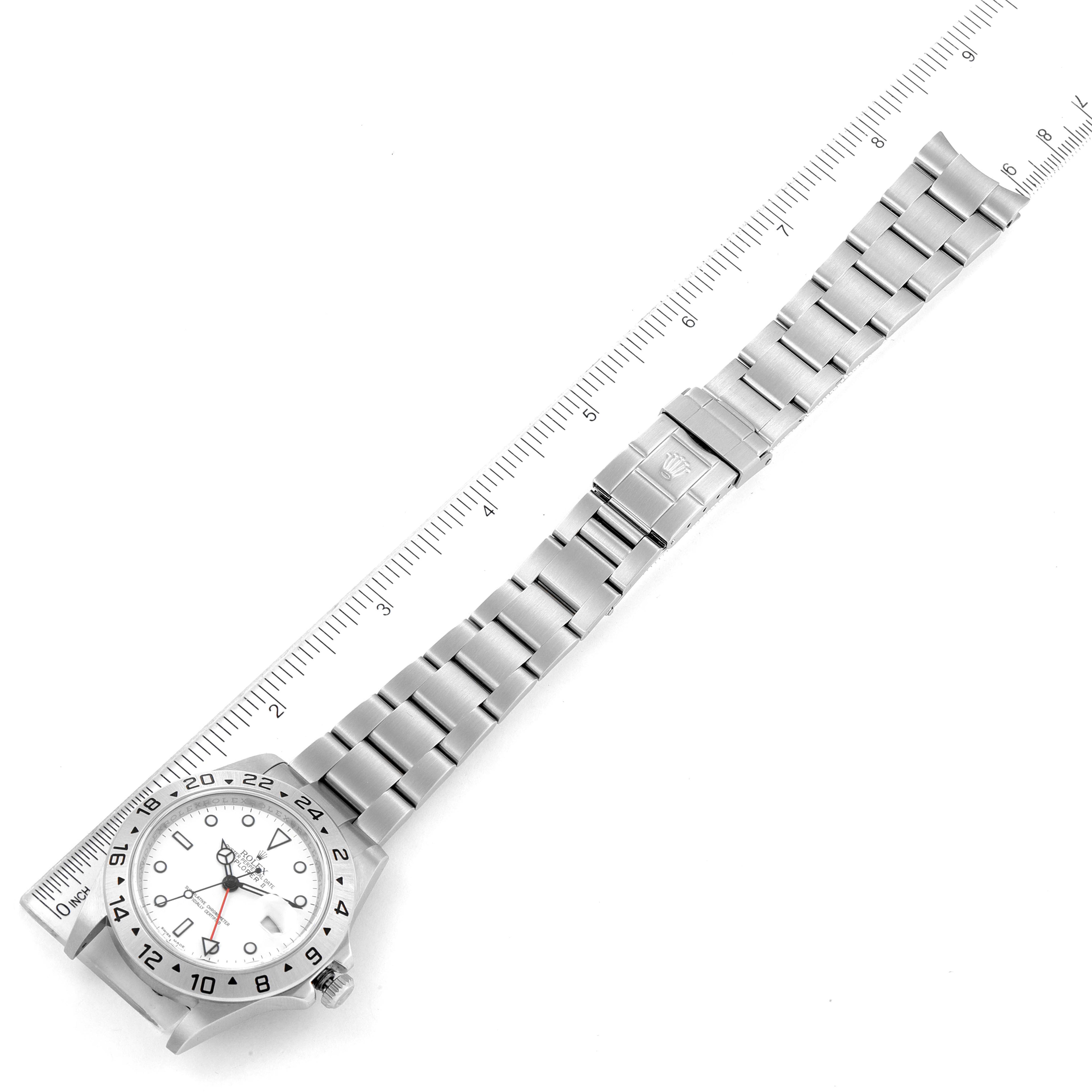 Rolex Explorer II White Dial Parachrom Hairspring Mens Watch 16570 Box Card