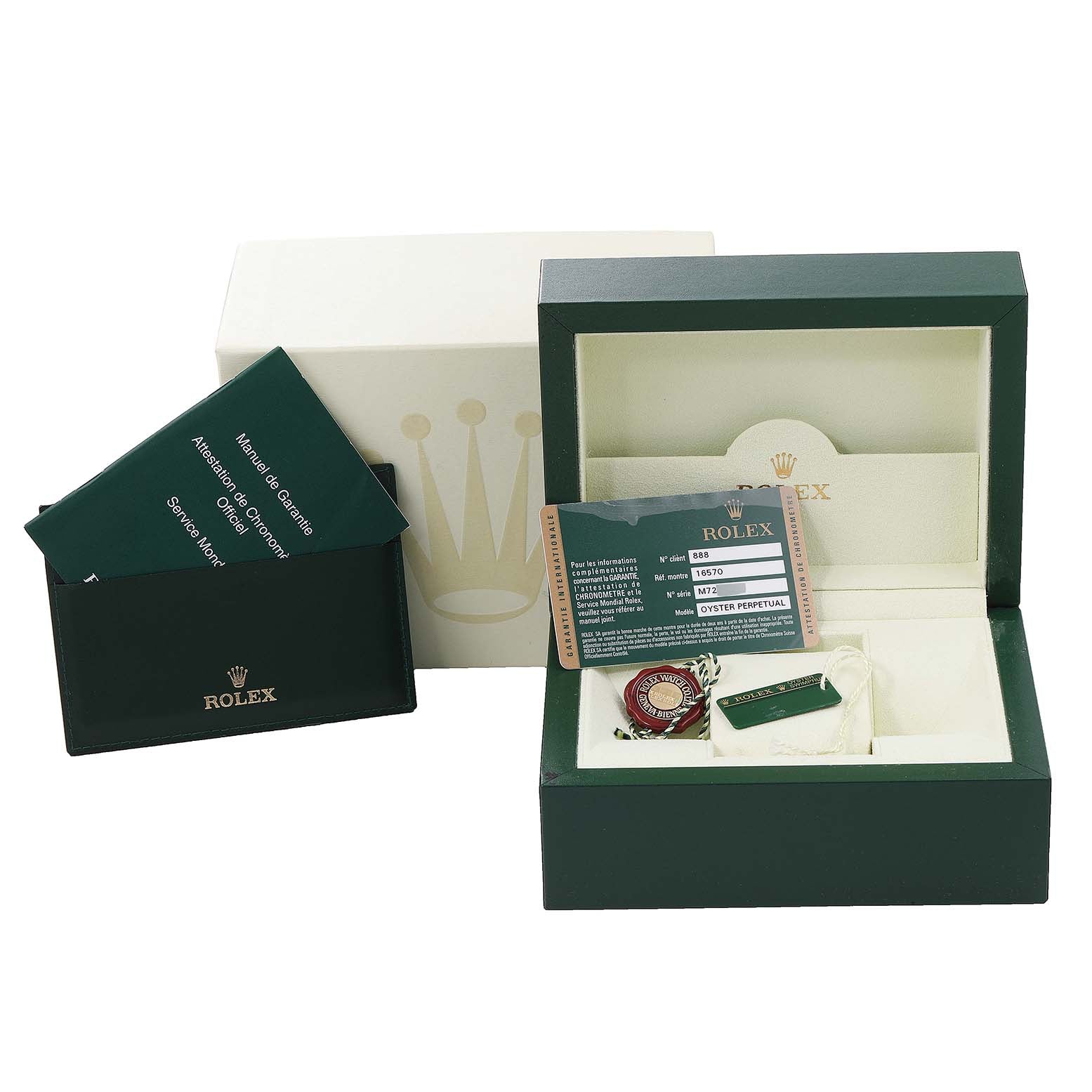 Rolex Explorer II White Dial Parachrom Hairspring Mens Watch 16570 Box Card