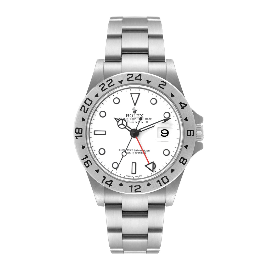 Rolex Explorer II White Dial Parachrom Hairspring Mens Watch 16570 Box Card