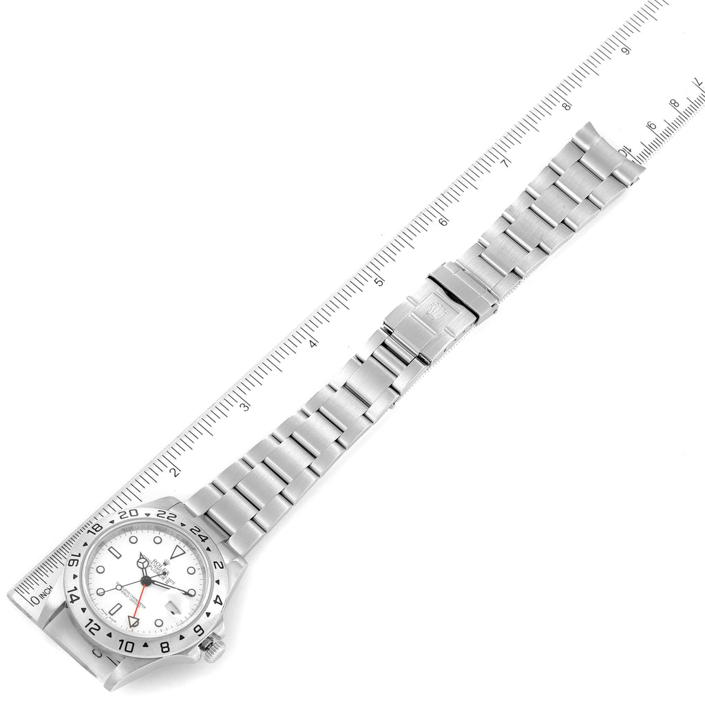 Rolex Explorer II White Polar Dial Parachrom Hairspring Steel Mens Watch 16570 Box Card