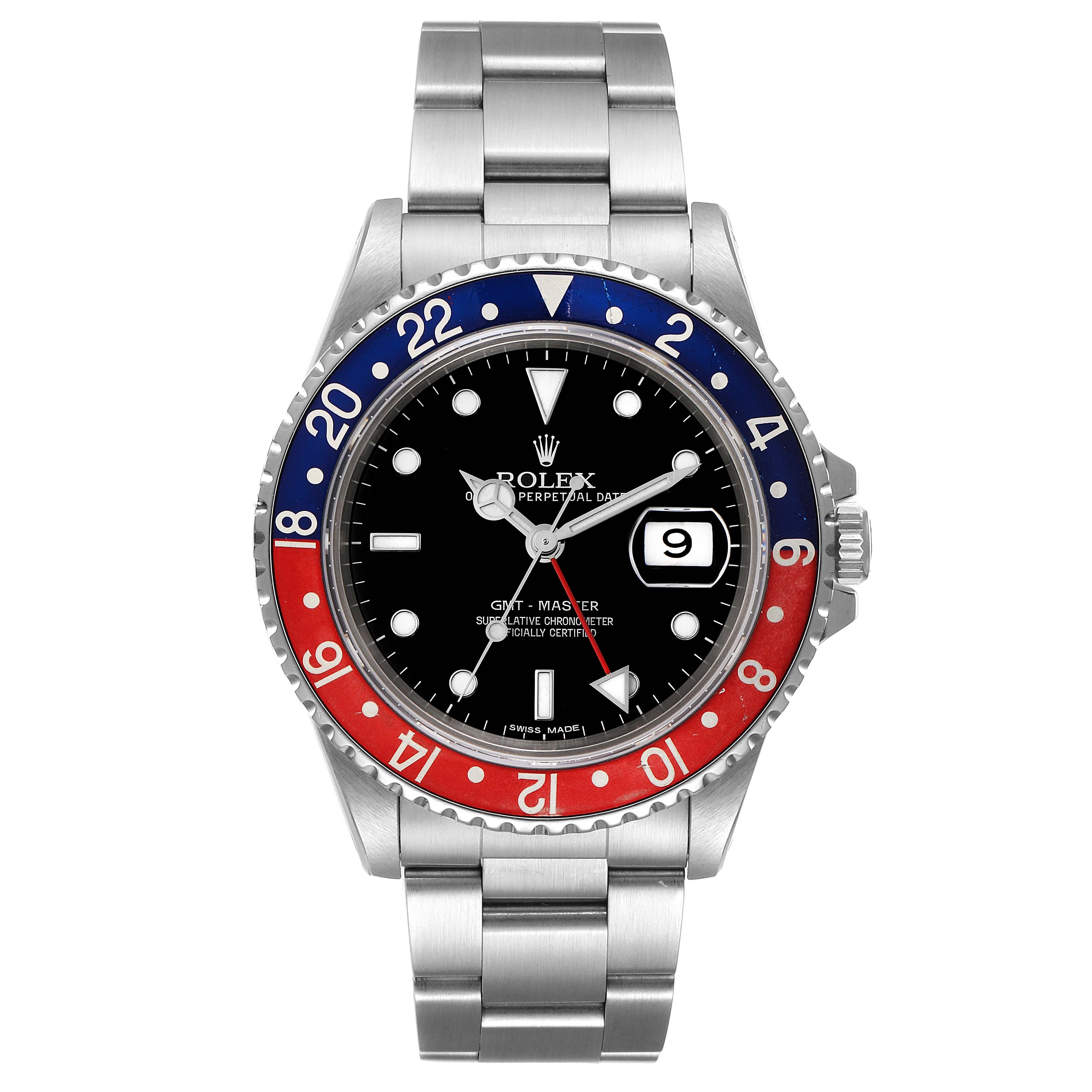 Rolex GMT Master 40mm Blue Red Pepsi Bezel Mens Watch 16700 Box Papers