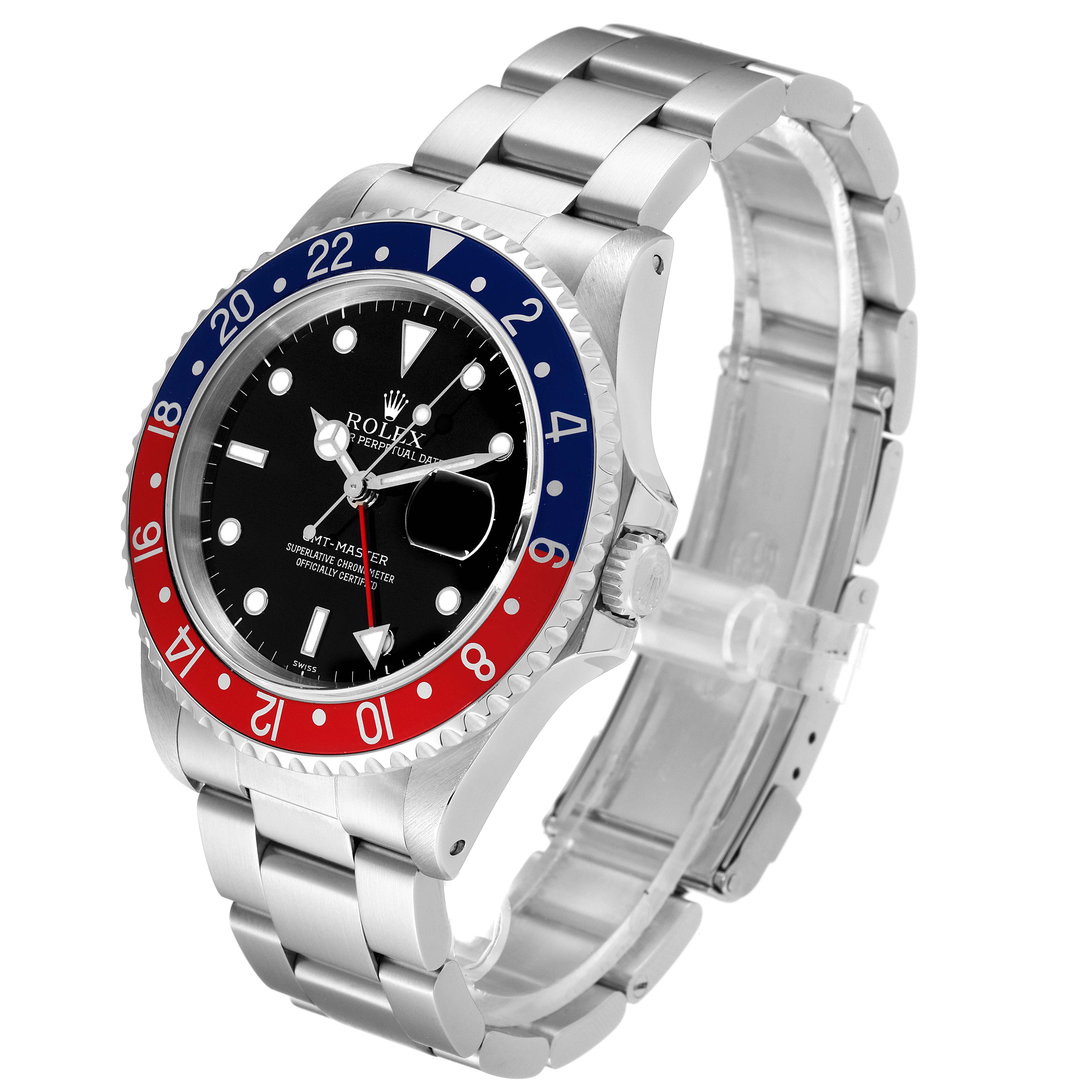 Rolex GMT Master 40mm Blue Red Pepsi Bezel Steel Watch 16700 Box Service Card