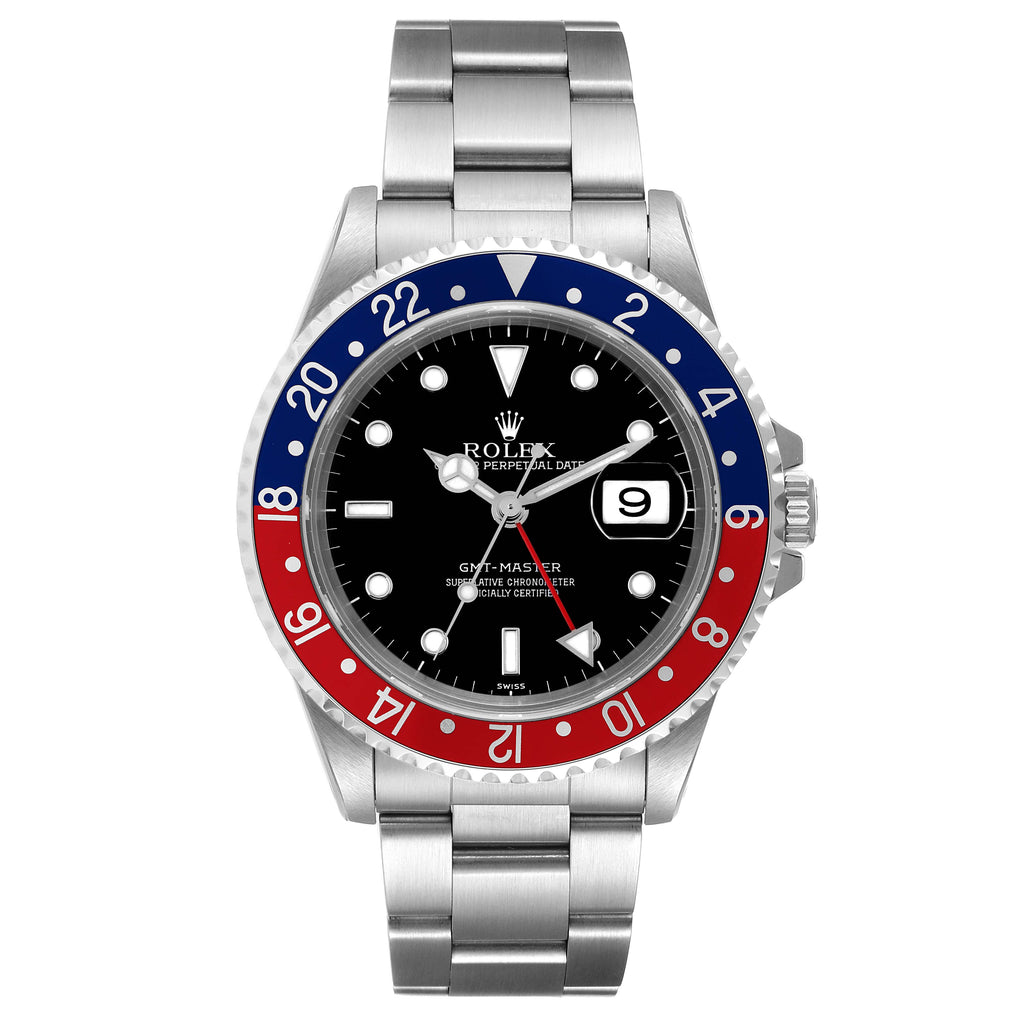 Rolex GMT Master 40mm Blue Red Pepsi Bezel Steel Watch 16700 Box Service Card