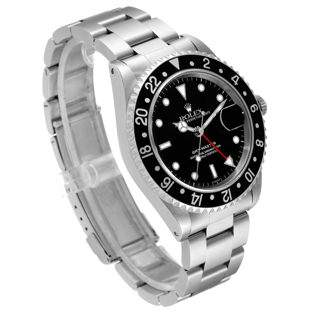 Rolex GMT Master Black Bezel Automatic Steel Mens Watch 16700 Box Service Card