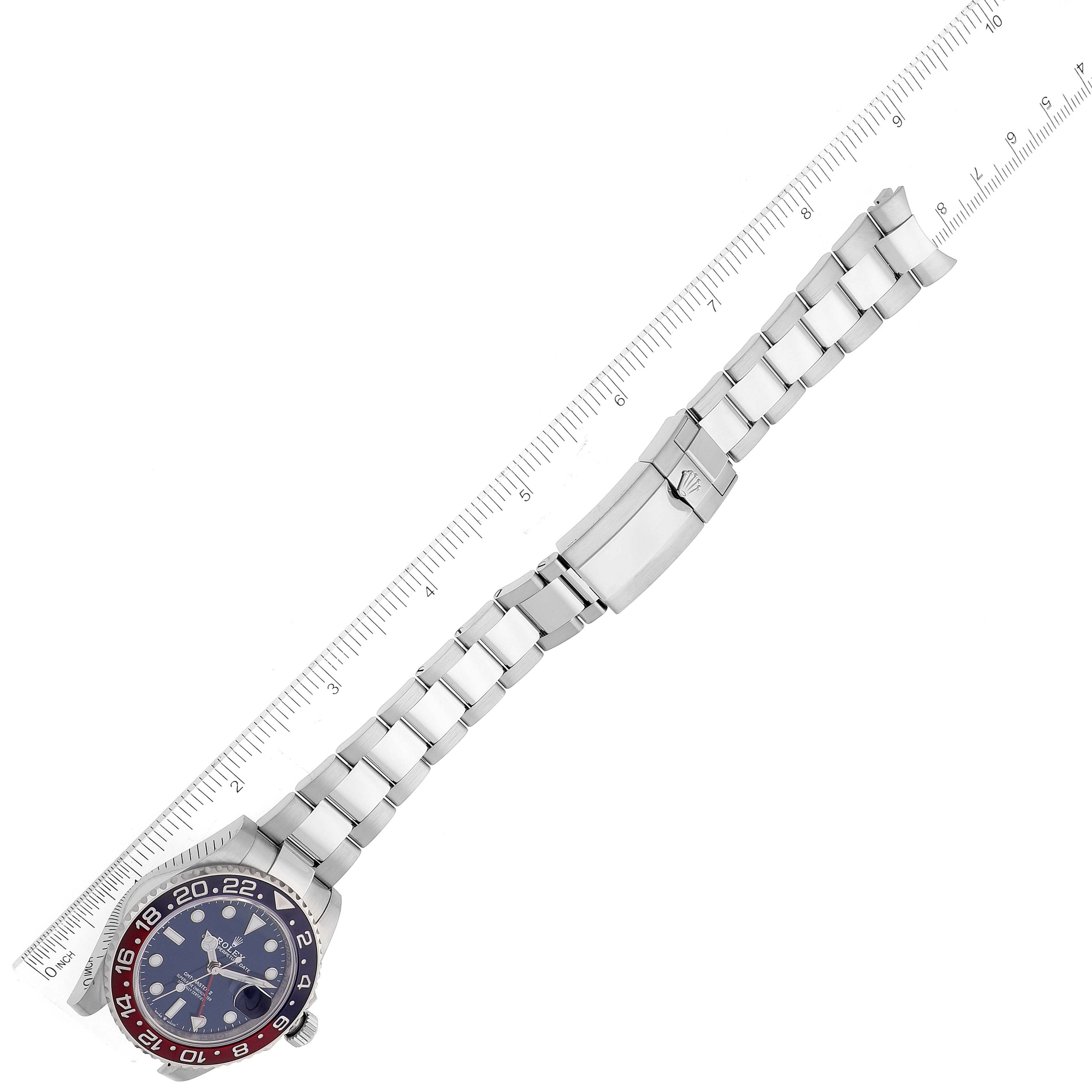 Rolex GMT Master II White Gold Pepsi Bezel Mens Watch 126719 Box Card