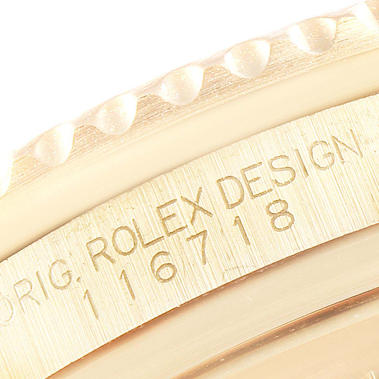 Rolex GMT Master II 18K Yellow Gold Green Dial Mens Watch 116718