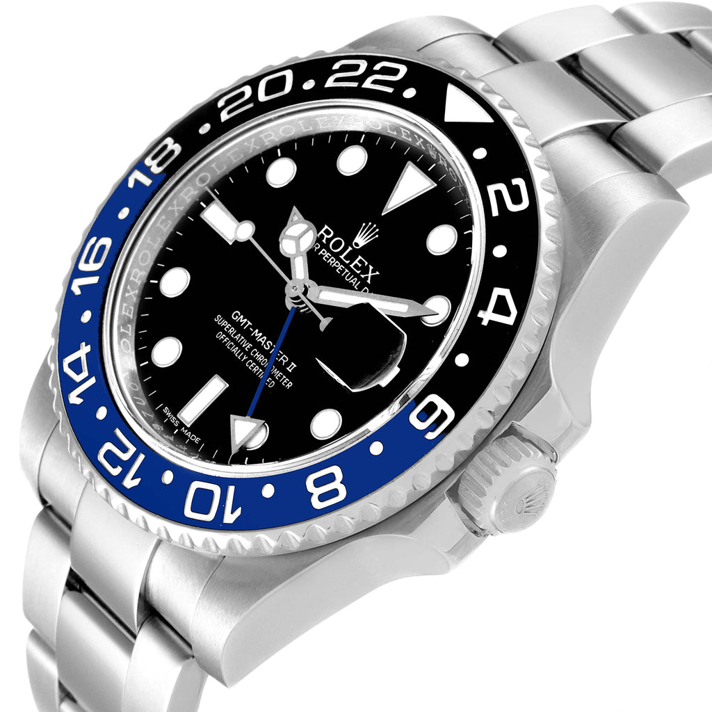 Rolex GMT Master II Batman Blue Black Ceramic Bezel Steel Watch 116710