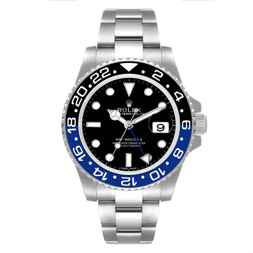 Rolex GMT Master II Batman Blue Black Ceramic Bezel Steel Watch 116710