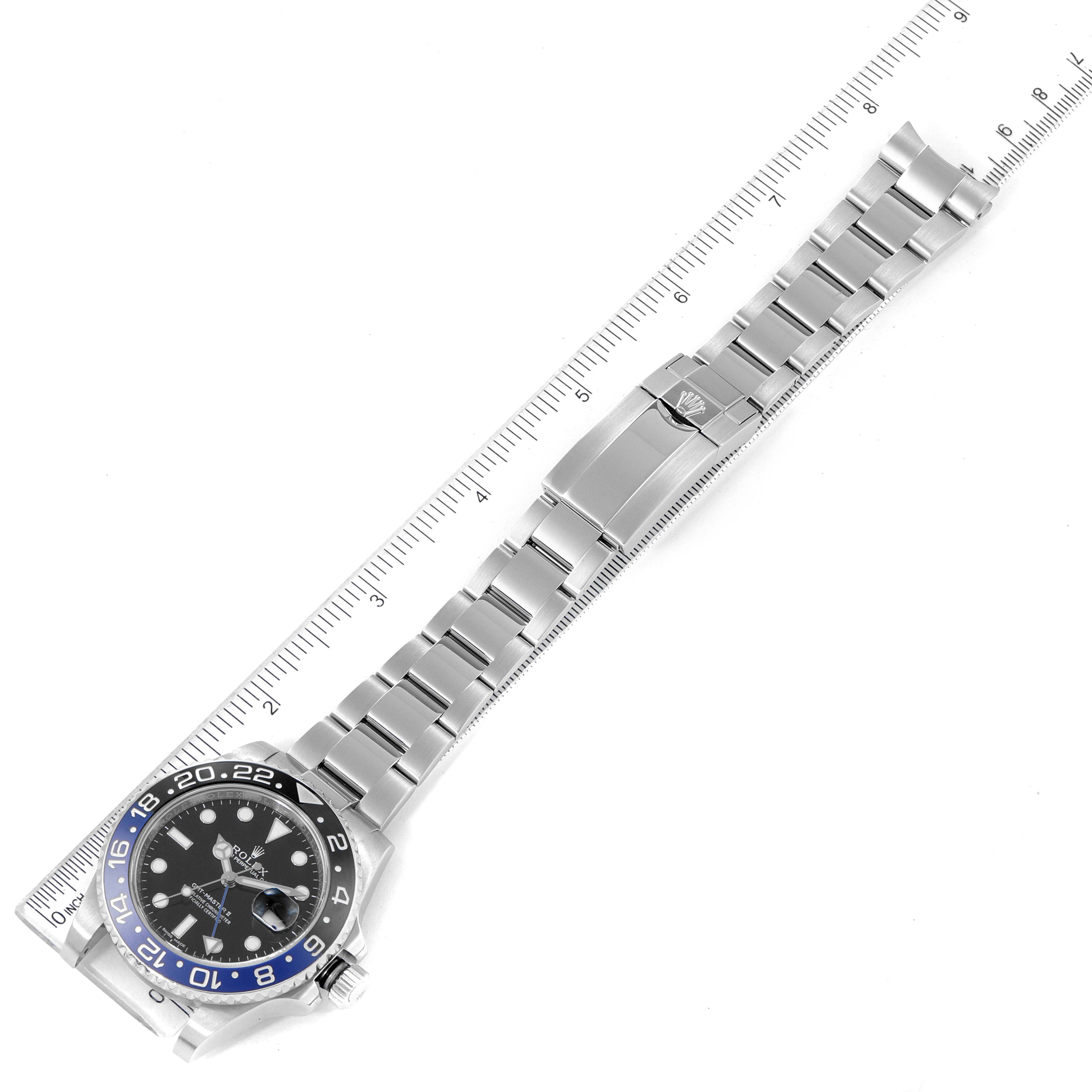Rolex GMT Master II Batman Blue Black Ceramic Bezel Steel Watch 116710