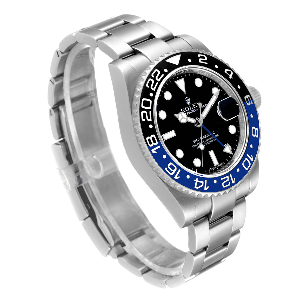 Rolex GMT Master II Batman Blue Black Ceramic Bezel Steel Watch 116710