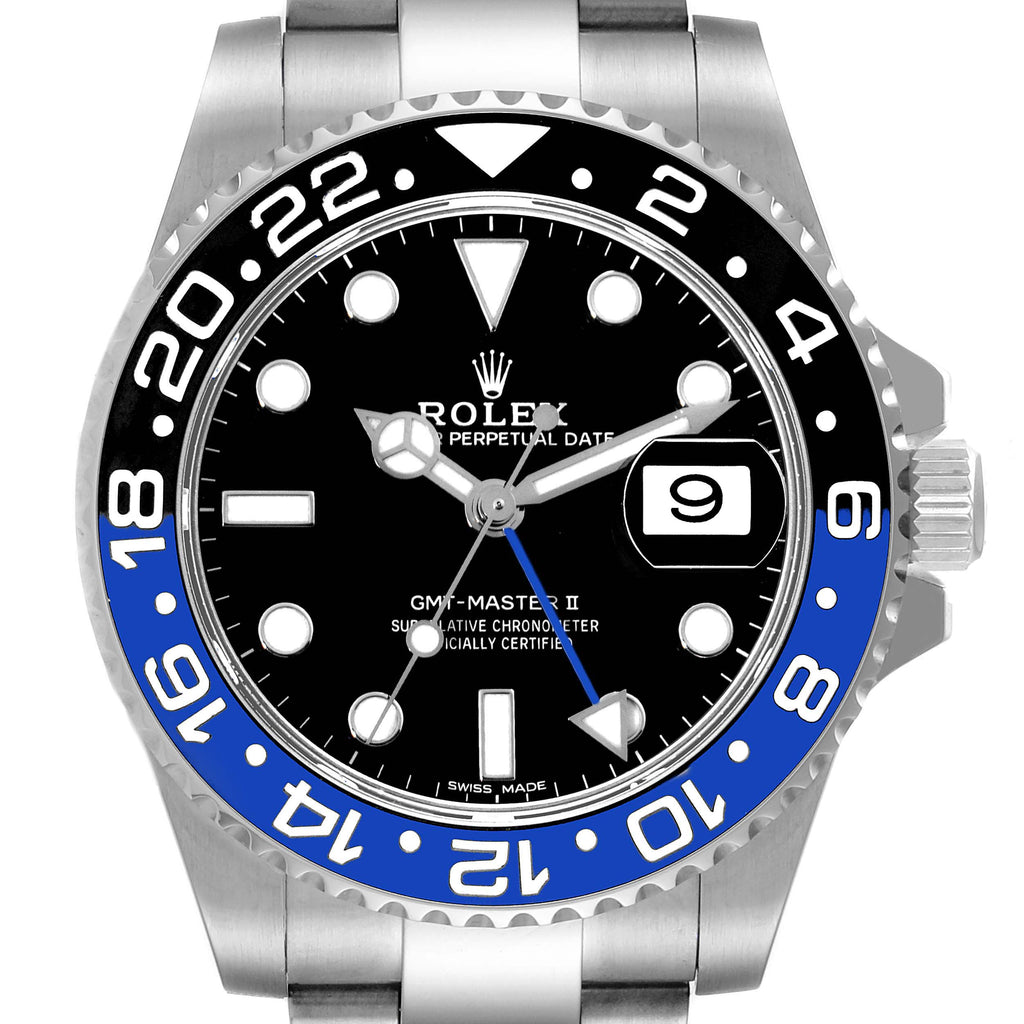 Rolex GMT Master II Batman Blue Black Ceramic Bezel Steel Watch 116710BLNR