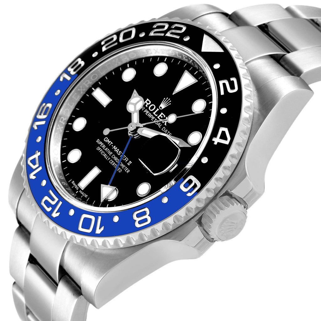 Rolex GMT Master II Batman Blue Black Ceramic Bezel Steel Watch 116710BLNR