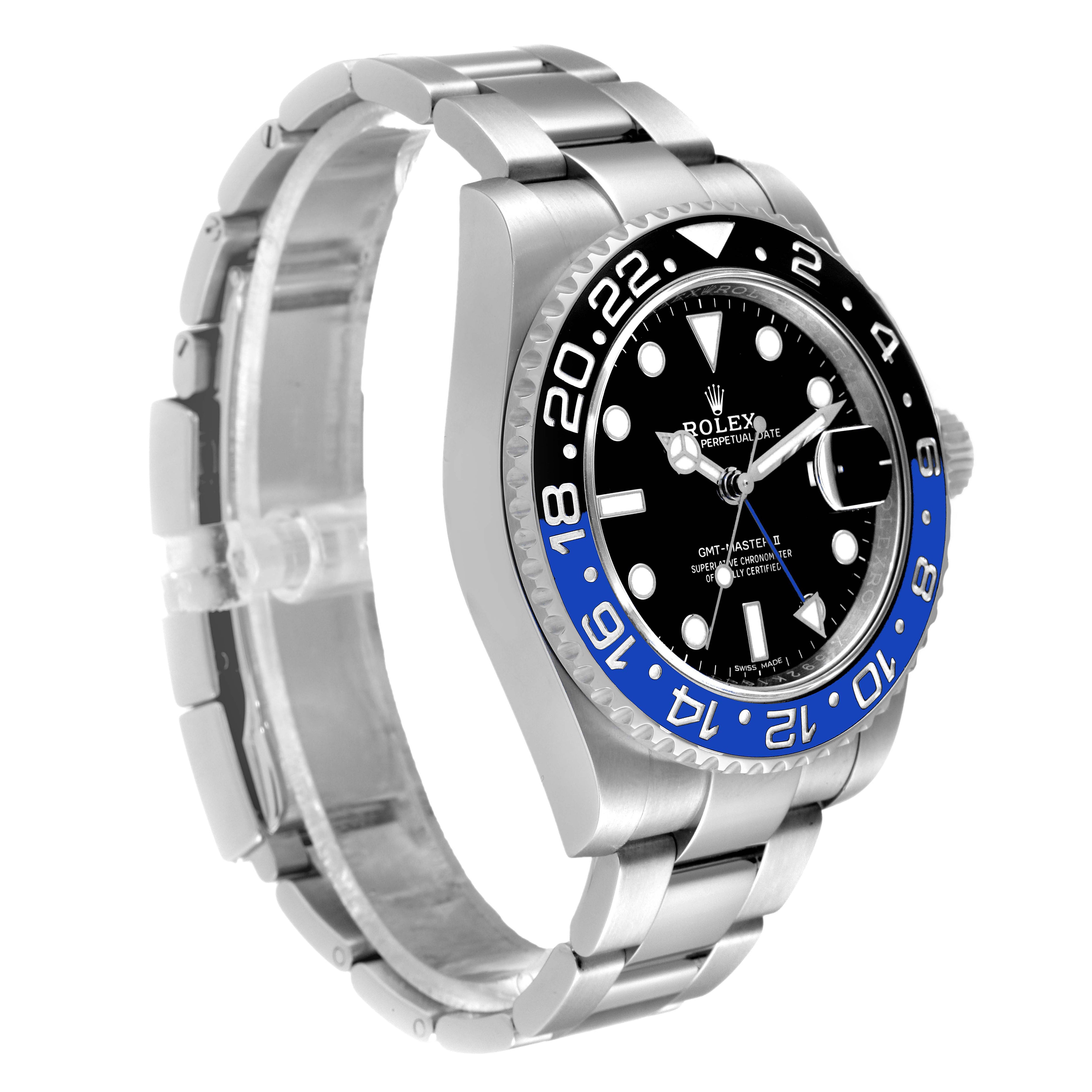 Rolex GMT Master II Batman Blue Black Ceramic Bezel Steel Watch 116710BLNR