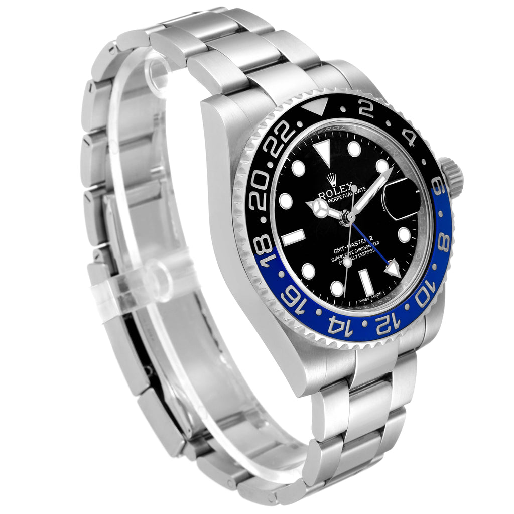 Rolex GMT Master II Batman Blue Black Ceramic Bezel Steel Watch 116710 BLNR Box Card