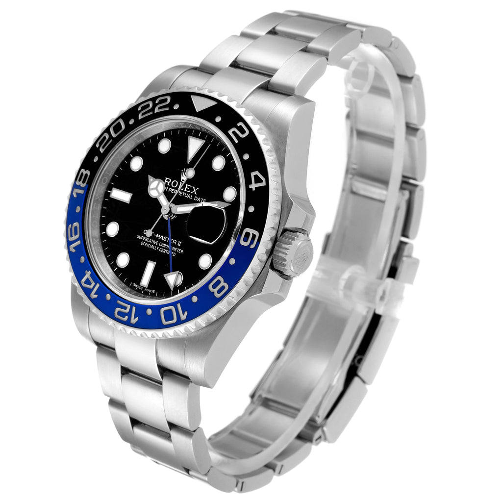 Rolex GMT Master II Batman Blue Black Ceramic Bezel Steel Watch 116710 BLNR Box Card